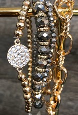 Silver/Gold Beaded Bracelet Set of 4