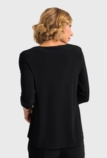 Joseph Ribkoff Black 3/4 Sleeve Top w/Side Slits