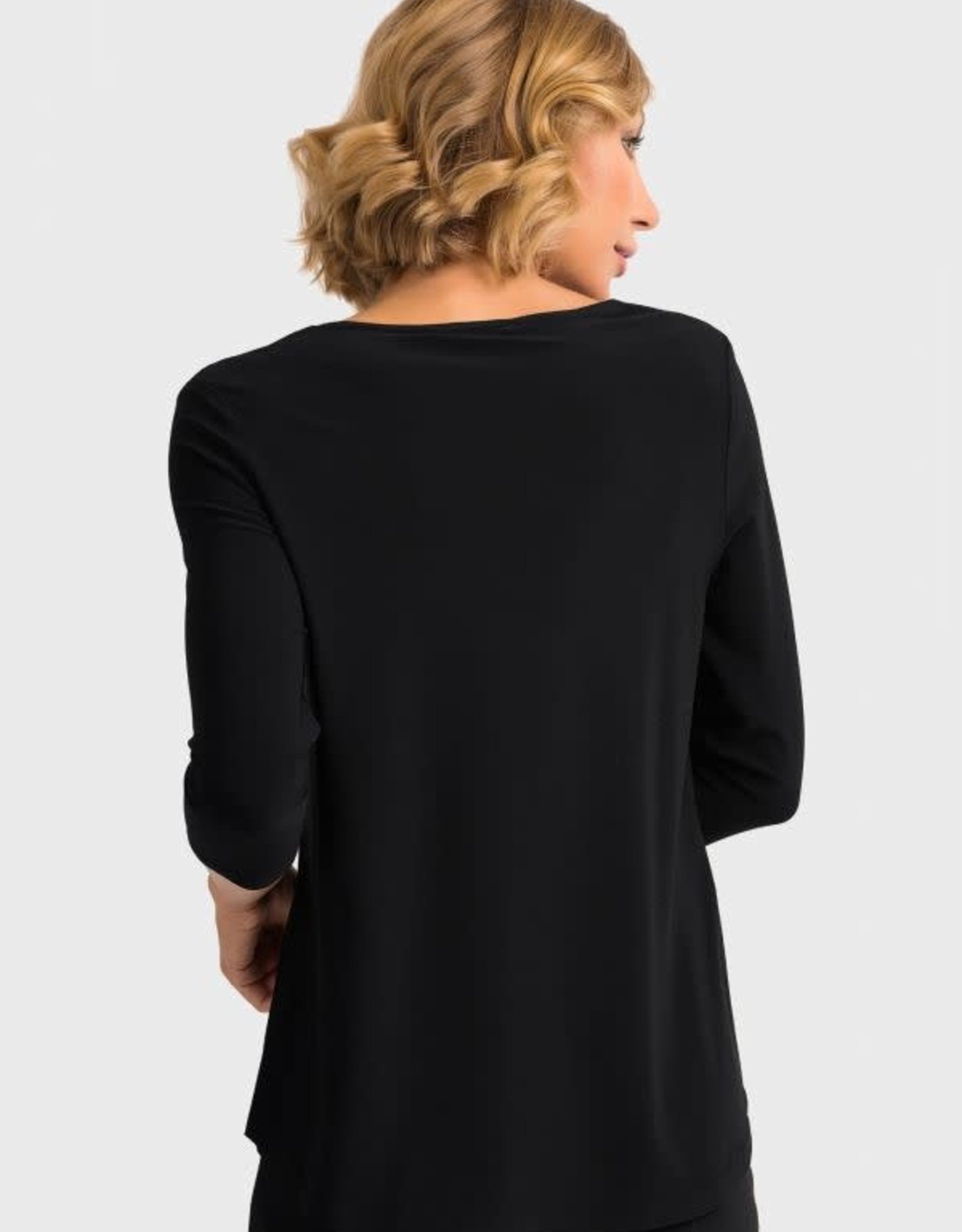 Joseph Ribkoff Black 3/4 Sleeve Top w/Side Slits