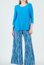 Clara Sunwoo Blue Solid Parachute Hem Soft Knit Tunic