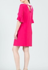 - Hot Pink 3/4 Sleeve Dress w/Back Tie