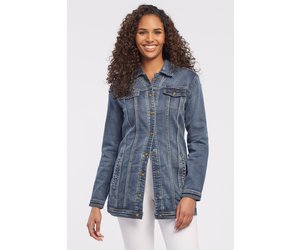 Medium Wash Maxi Denim Jacket - Evelie 