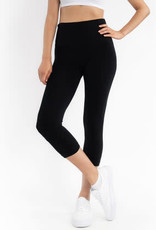 Black High Waisted Cropped Legging ONE SIZE