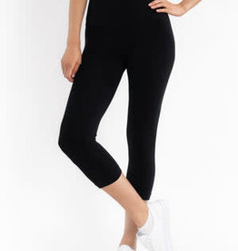 Black High Waisted Cropped Legging ONE SIZE