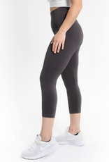 Black High Waisted Cropped Legging ONE SIZE