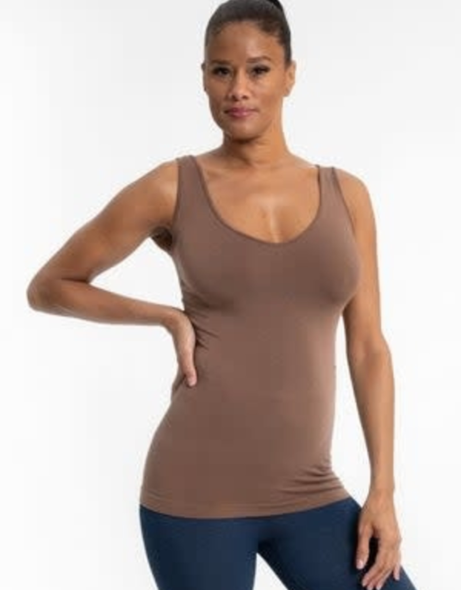 Toffee RELAXED Reversible Neckline Tank ONE SIZE