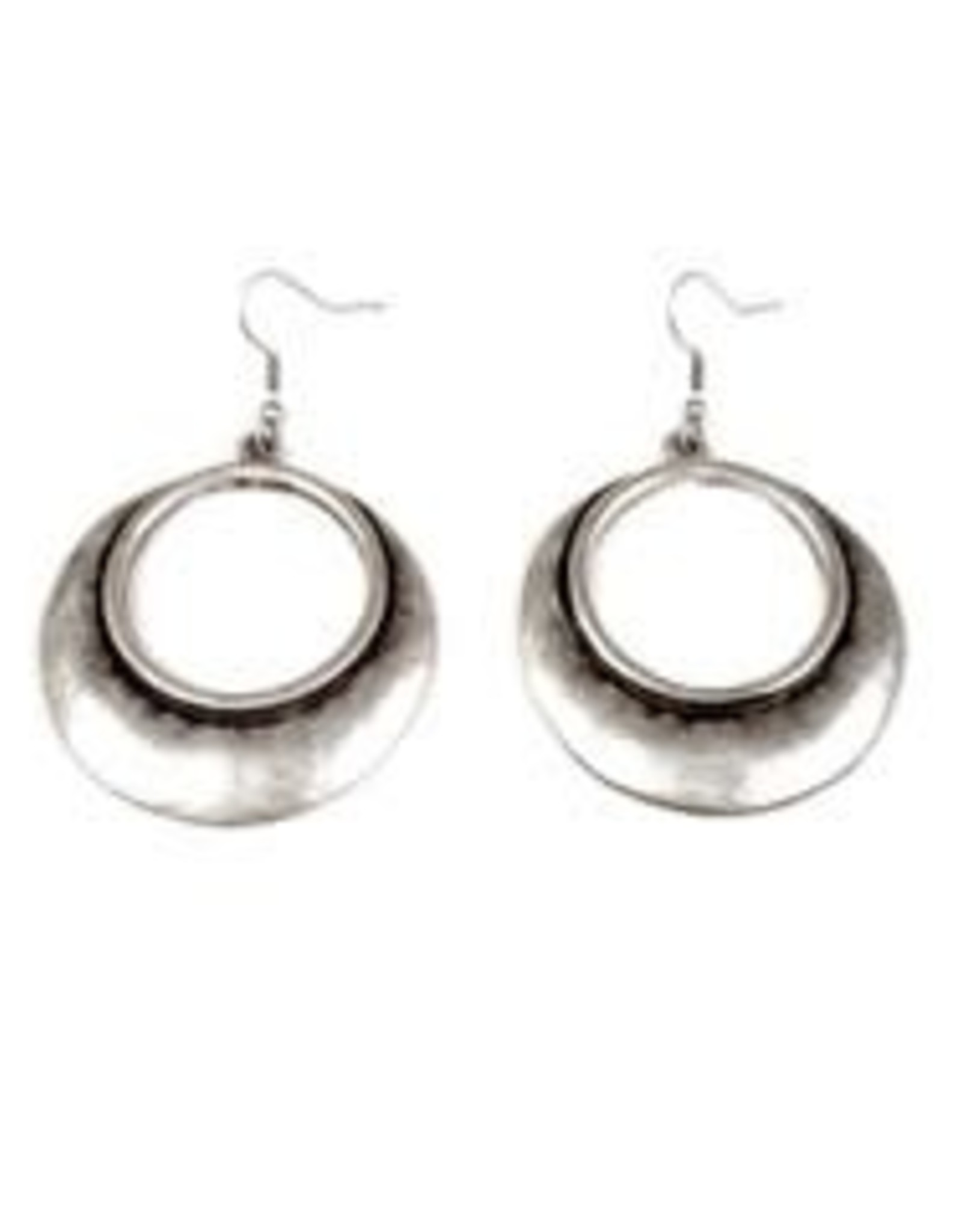 Pewter Earring w/Rounded Shape