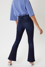 Kancan Dark Wash Buttonfly High Rise Flare Jeans