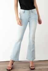 Kancan Light Wash Mid-Rise Flare Jean w/Buttonfly