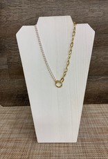 Gold Links w/Pearls Short Necklace