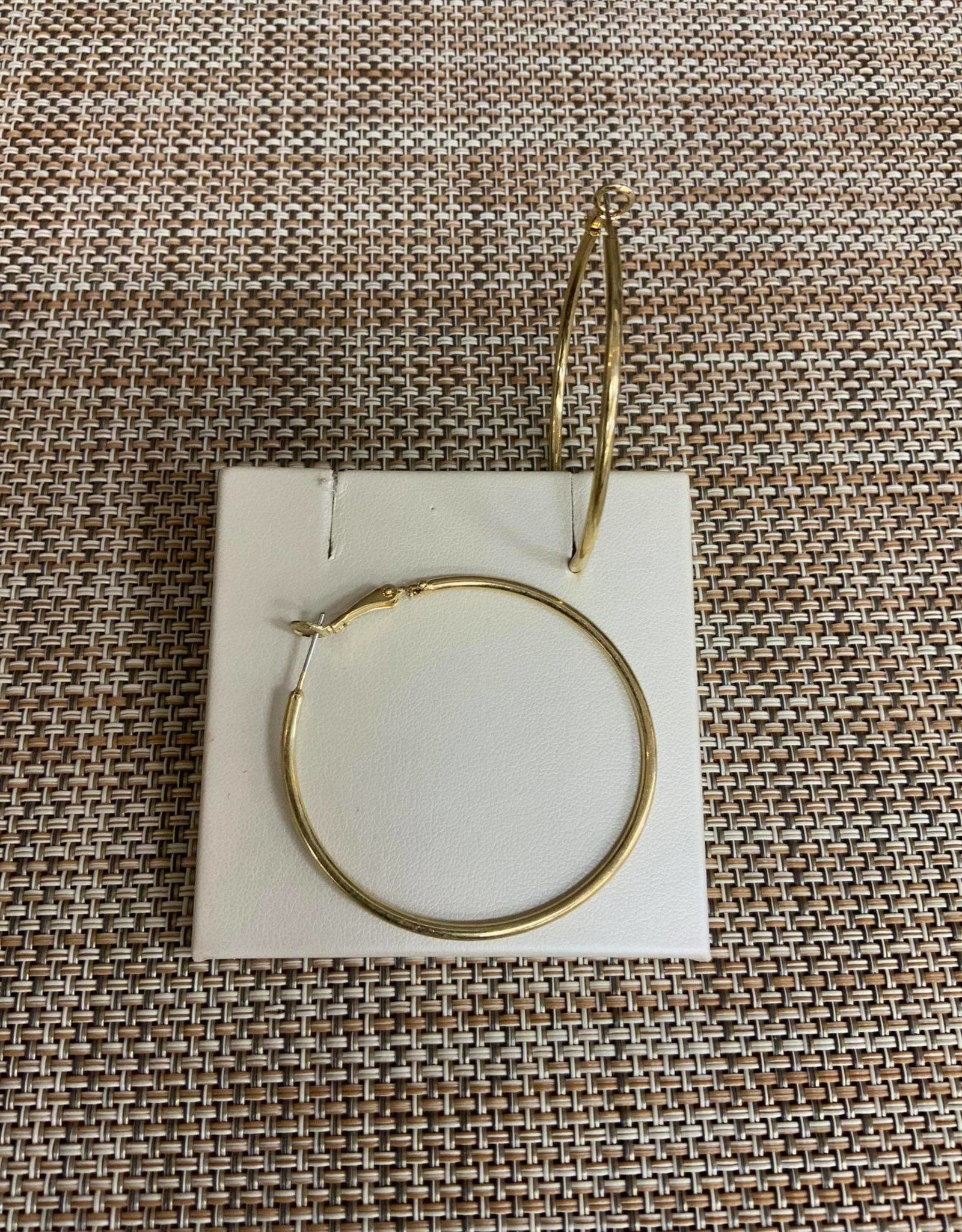 Earring Gold Hoop Large Thin