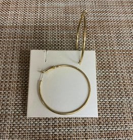 Earring Gold Hoop Large Thin