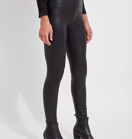 Lysse Black Textured Vegan Leather Legging