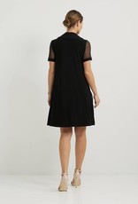 Joseph Ribkoff Black Short Sleeve Dress w/Mesh Detail