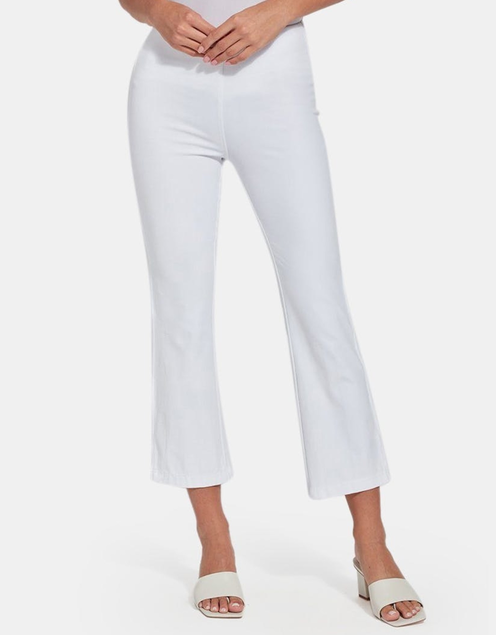 White Denim Cropped Bootcut Pant 