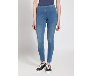 Medium Wash Knit Toothpick Denim Legging Evelie Blu Boutique