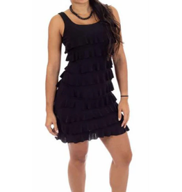 - Black Ruffle Sleeveless Dress