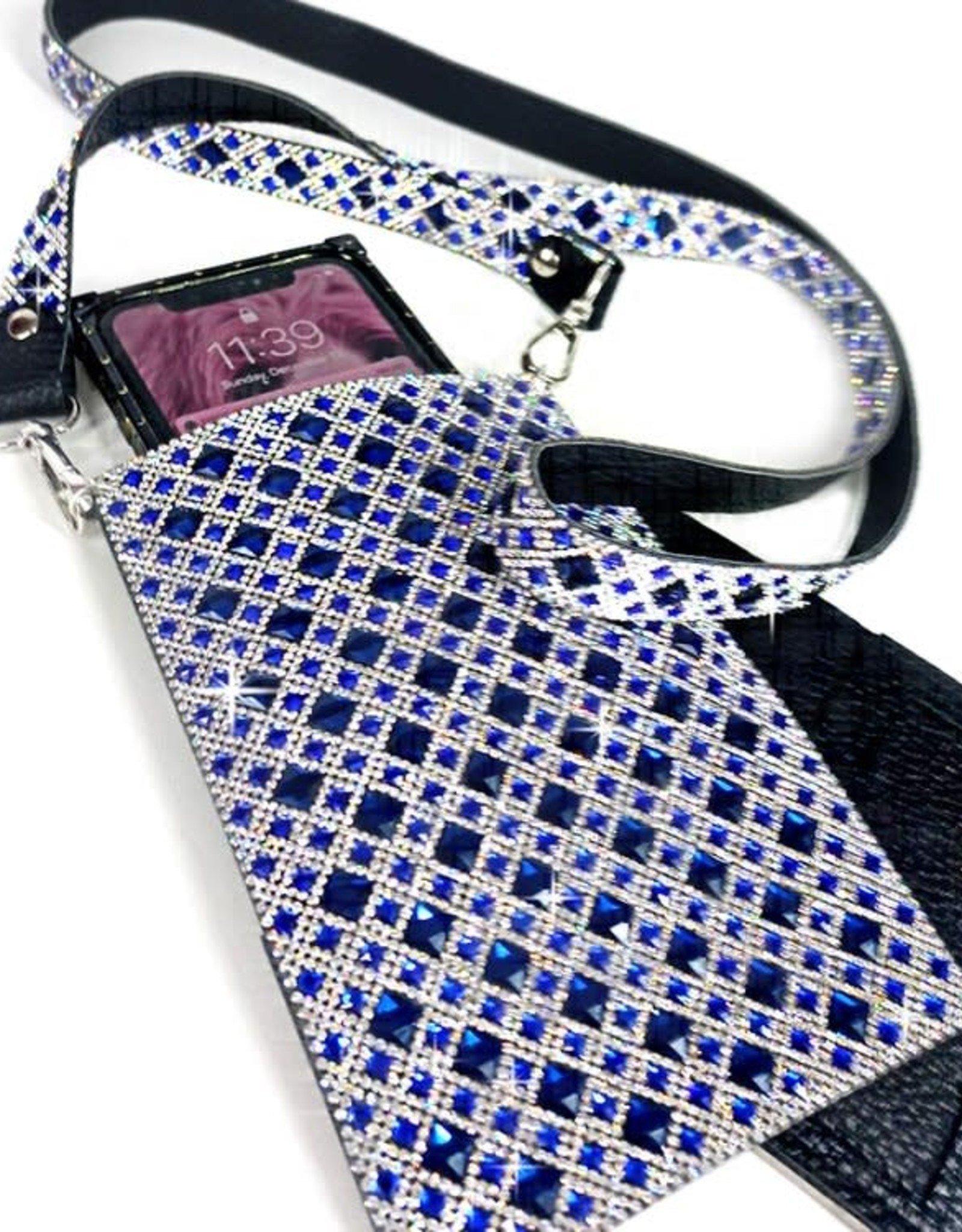 - Sapphire Blue Bling Cell Phone Purse