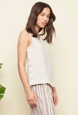 Charlie B Natural Woven Tank w/Side Buttons