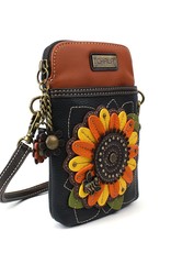 Chala Handbags Navy Sunflower Cellphone Convertible Crossbody Bag