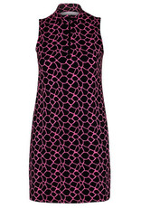 Tribal Black/Pink Printed Zip Neck Sleeveless Dress w/Pockets & Shorts Set