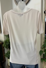 - Oatmeal Short Sleeve Top w/Roundneck