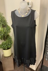 Lulu B Black Sleeveless Ruffle Trim Dress