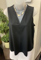 Lulu B Lulu B SPX5080S Black V-Neck Tank w/Center Seam Top
