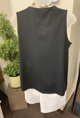 Lulu B Lulu B SPX5080S Black V-Neck Tank w/Center Seam Top