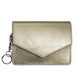 - Gold Genuine Leather Key Ring Wallet