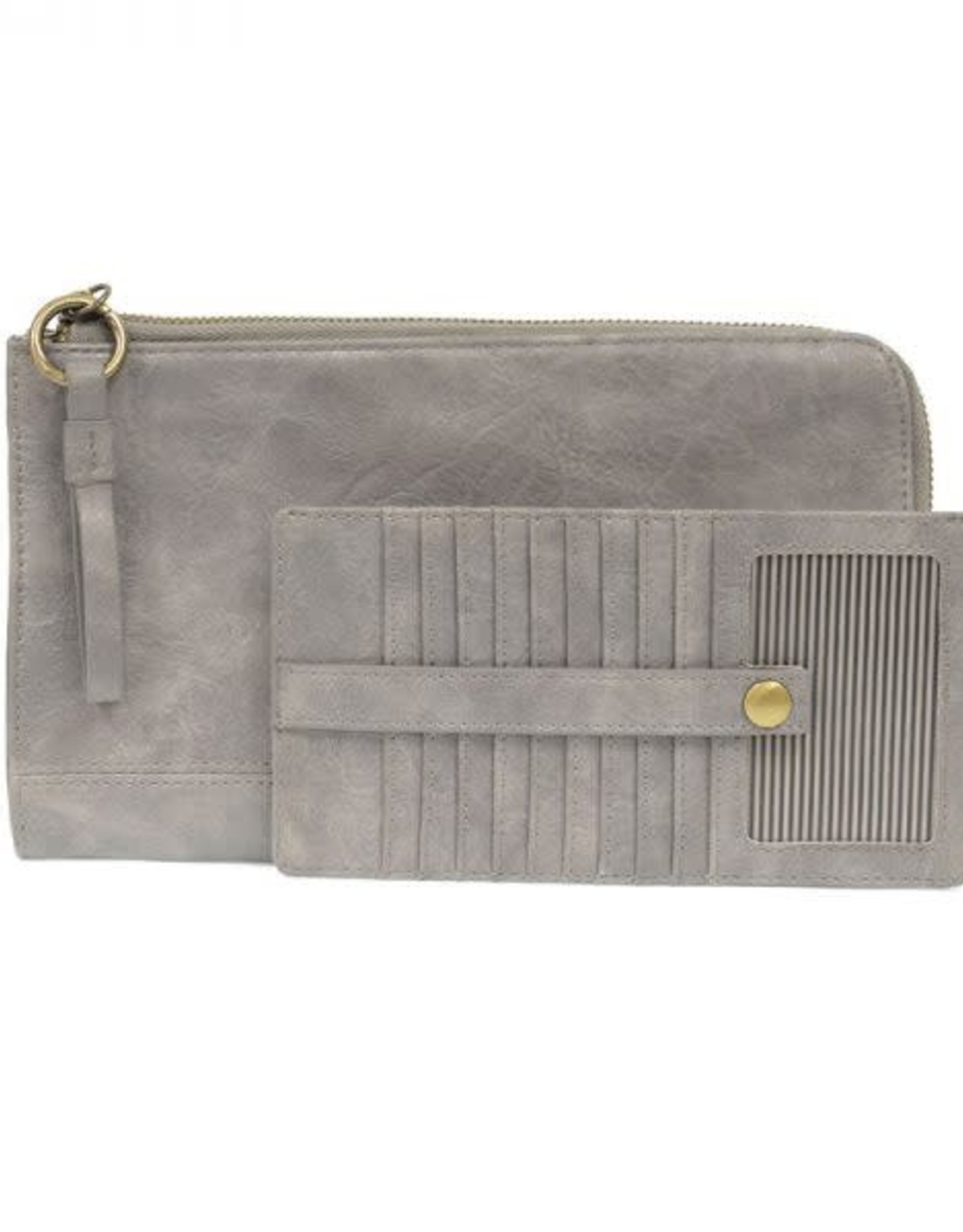 Metallic Silver Convertible Wristlet & Wallet