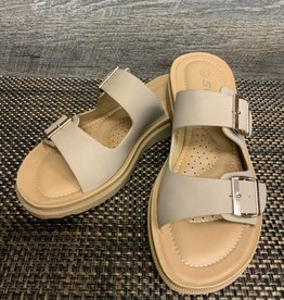 - Taupe Double Strap w/Buckle Gain Sandal