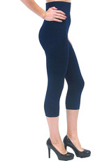 Navy High Waisted Cropped Legging ONE SIZE