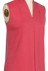 - Pink V-Neck Sleeveless Felicity Top w/Front Pleat