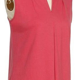 - Pink V-Neck Sleeveless Felicity Top w/Front Pleat