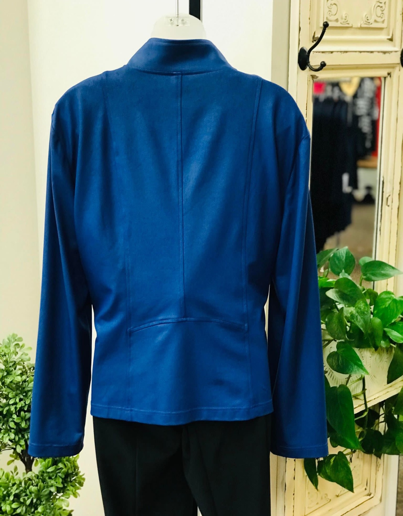 Clara Sunwoo Royal Blue Liquid Leather Jacket