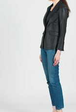 Clara Sunwoo Black Liquid Leather Blazer Jacket RB