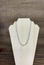 - Silver Stainless Steel Paperclip Chain Necklace