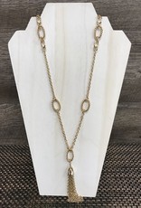 - Gold Chain Long Necklace w/Tassel