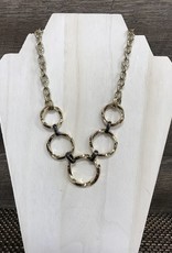 - Gold & Gun Metal Circle Link Short Necklace