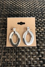 - Silver Oval Post Earring