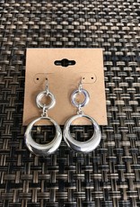 - Silver 2 Circle Wire Earring