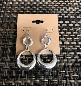 - Silver 2 Circle Wire Earring