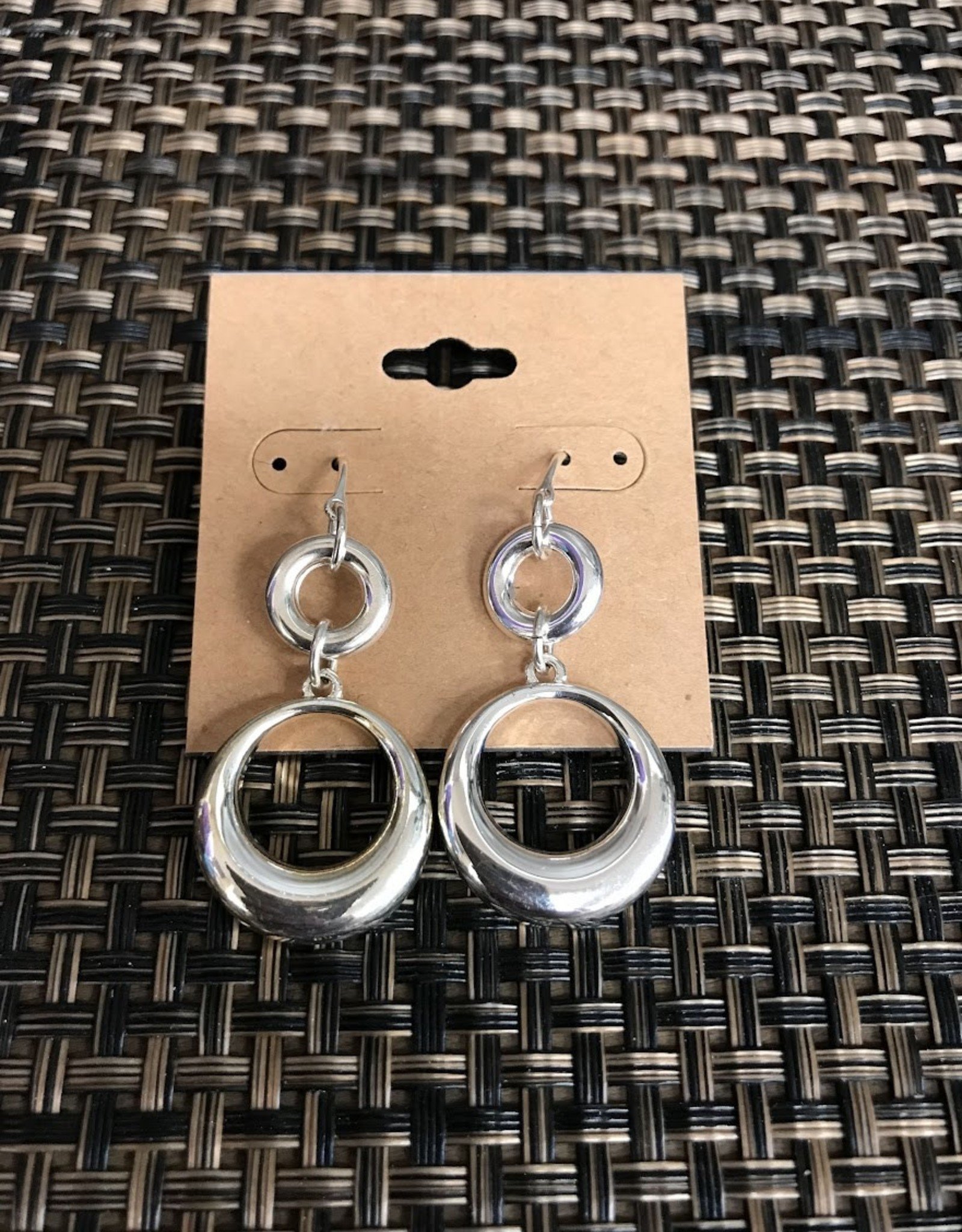 - Silver 2 Circle Wire Earring