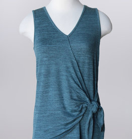 - Heather Teal Tank w/Front Tie