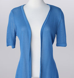 - Blue Knit Short Sleeve Cardigan