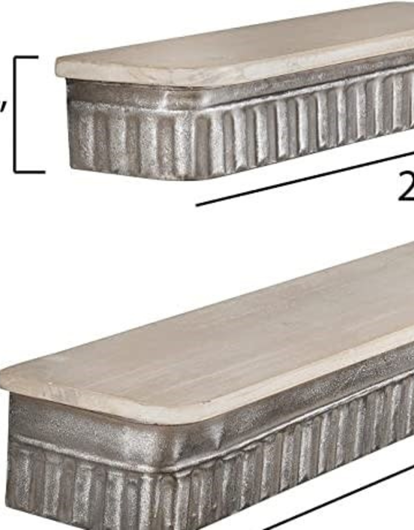 Galvanized / Wood Shelf Set of 2