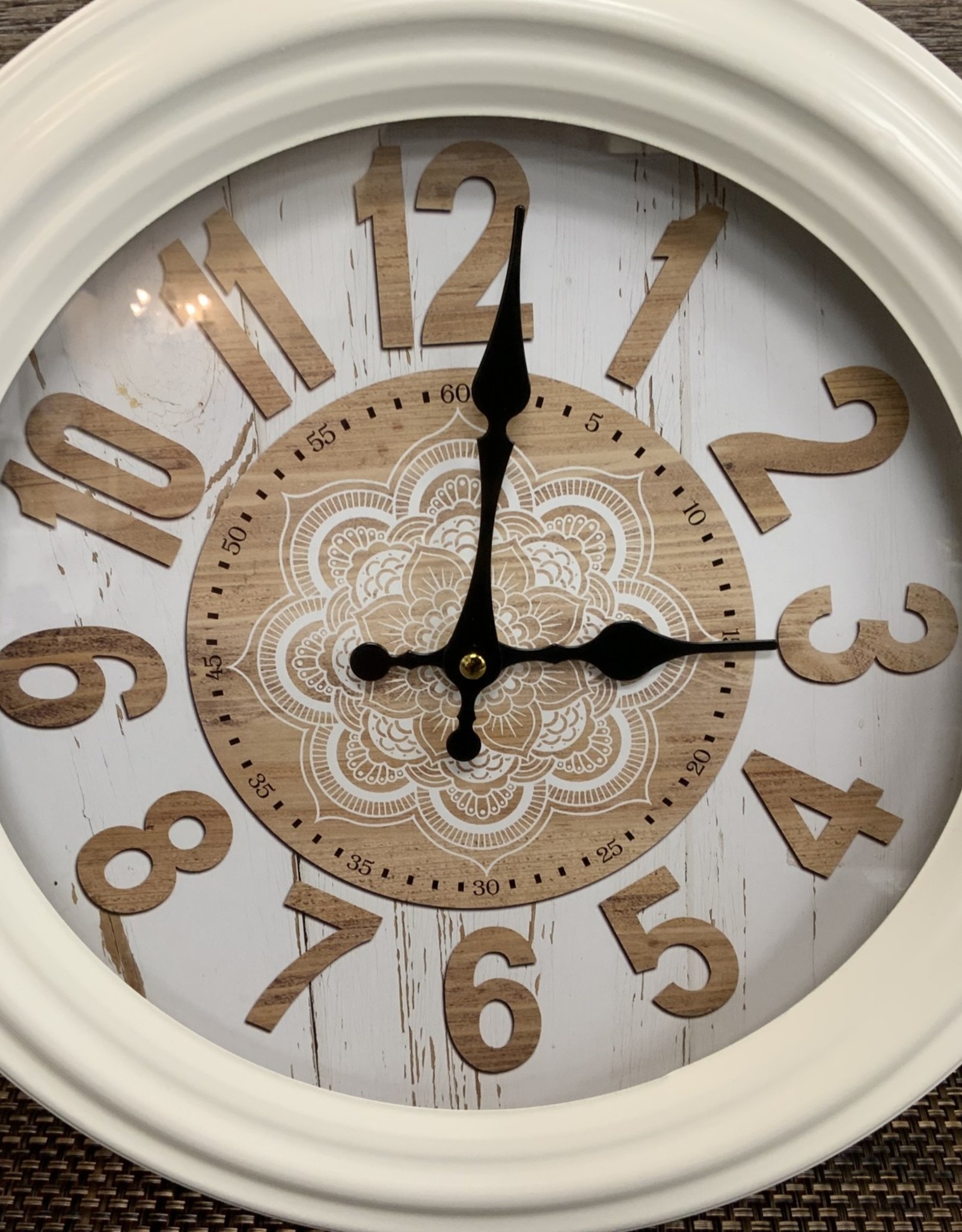 - Cream Metal Round Wall Clock