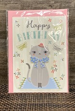 Sitting Pretty Kitty Happy Birthday Card