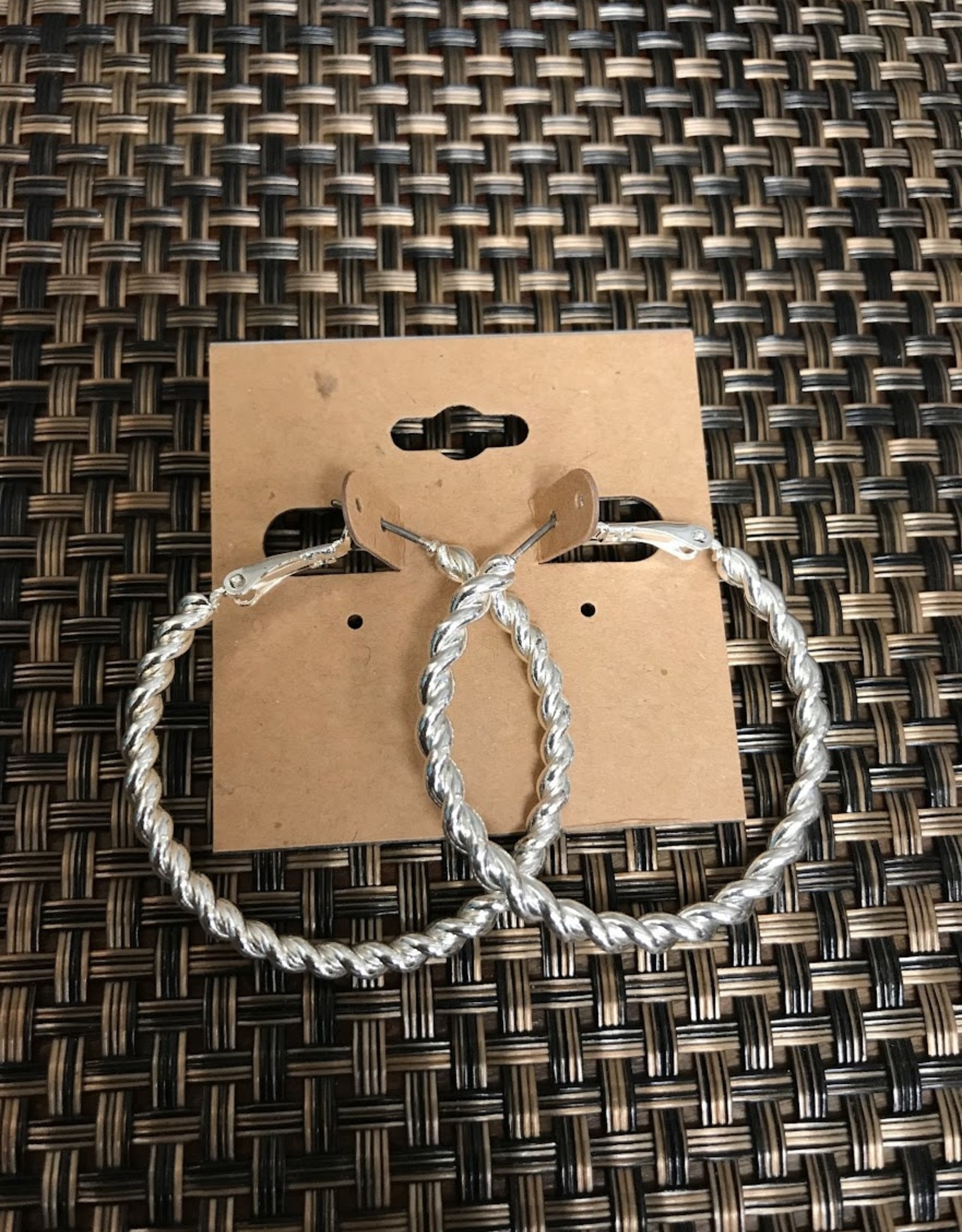 - Silver Twisted Hoop Earring